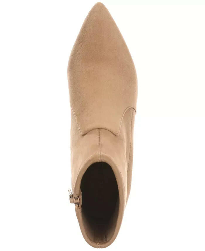 On 34th Lydiaa Pointed Toe Block Heel Booties Camel 10.5 Zip Up $98