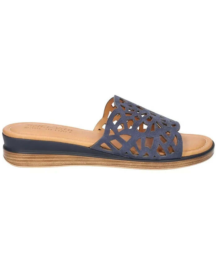 Bella Vita Womens Cas Italy Slide Sandals Navy Size 5 New $100