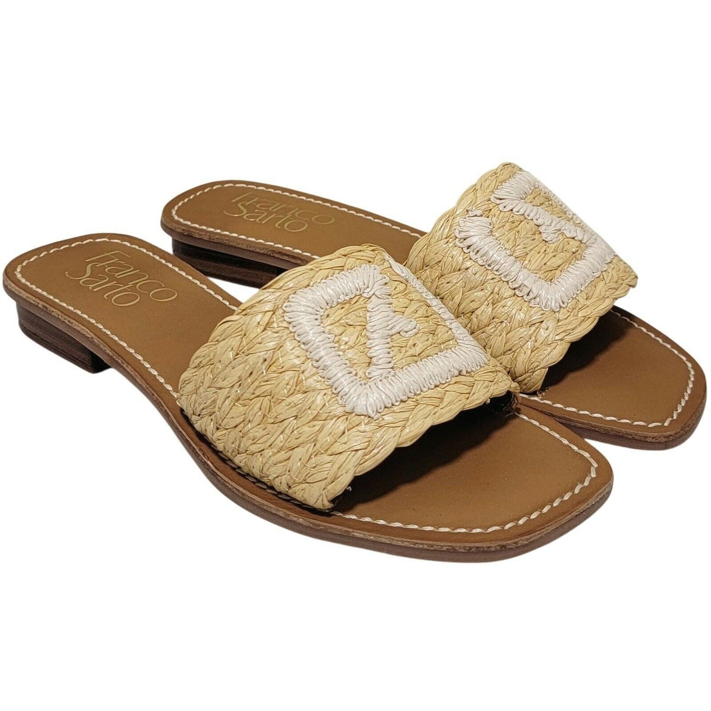 Franco Sarto Womens Tina Slide Sandals Beige Tan Size 7.5 New $99