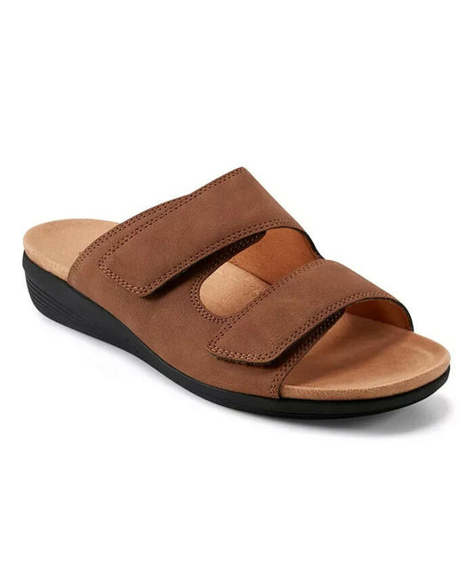 Easy Spirit Womens Bowen Low Wedge Sandals Brown $65