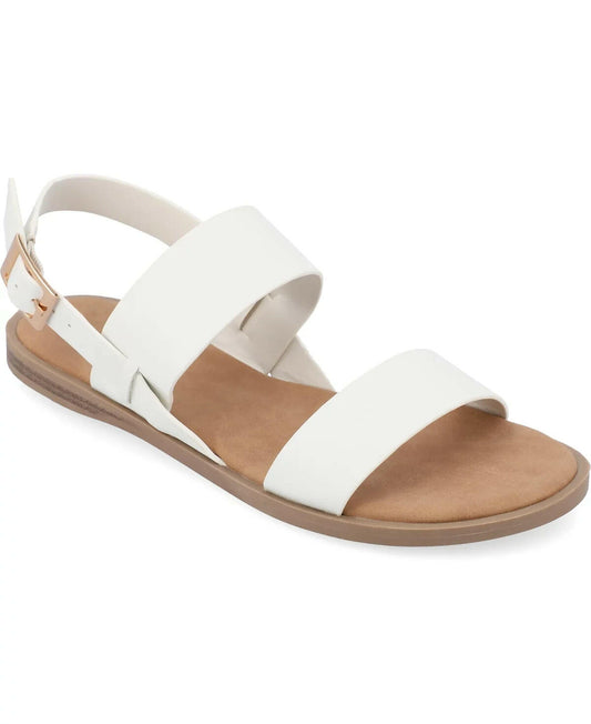 Journee Collection Womens Lavine Double Strap Sandals White 8W MSRP $59