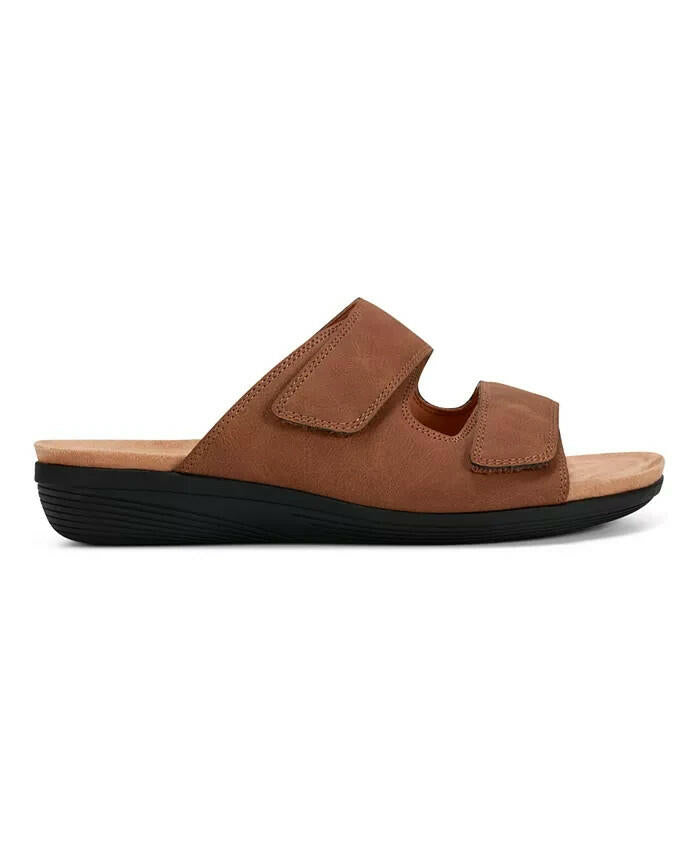 Easy Spirit Womens Bowen Low Wedge Sandals Brown Size 10 New $65