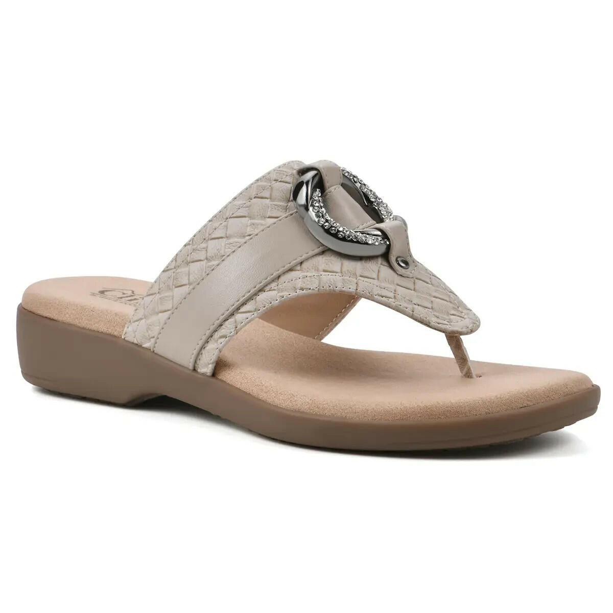 Cliffs by White Mountain Womens Benedict Thong Sandals Tan Taupe 8.5 MSRP $59