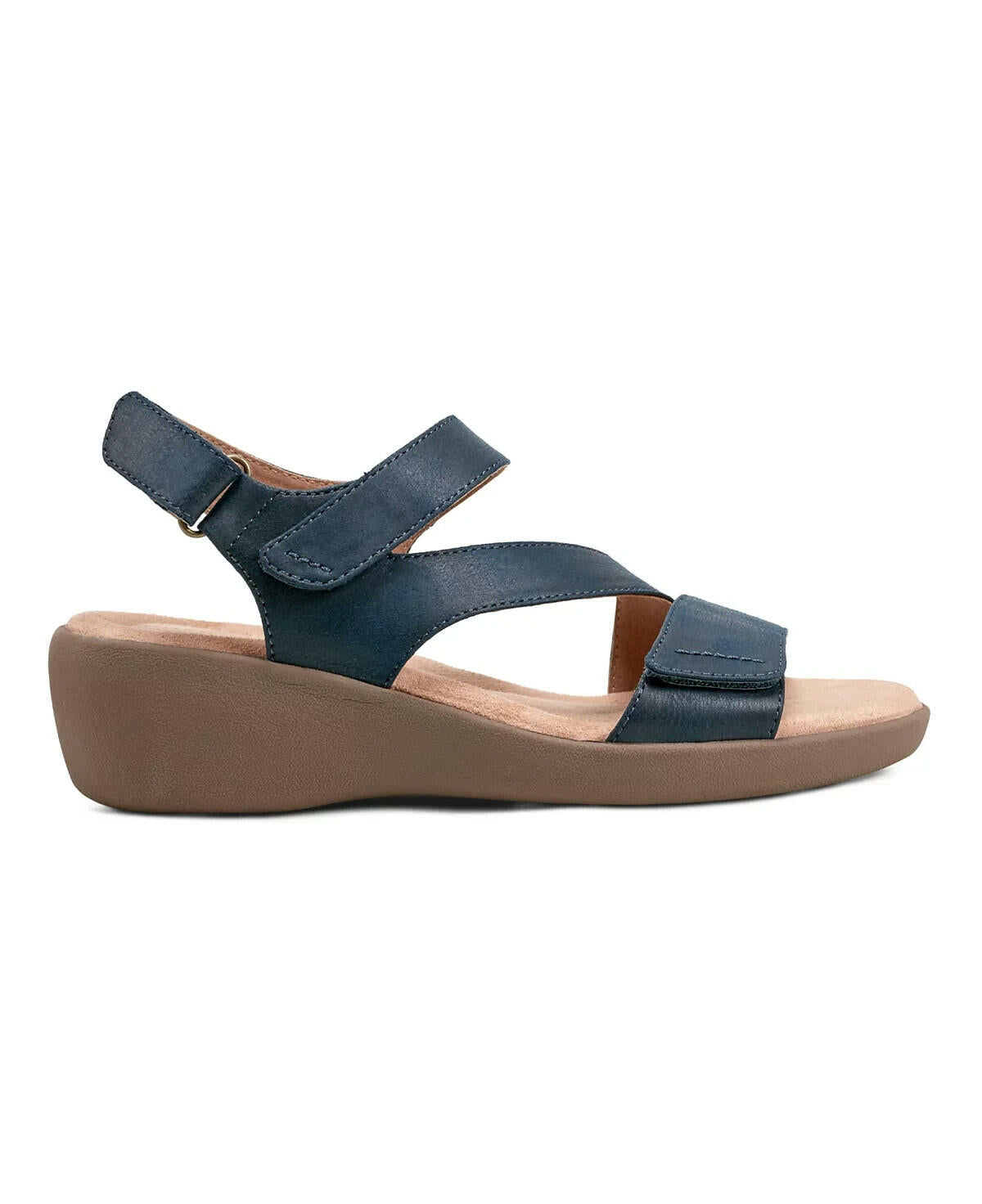Easy Spirit Womens Kimberly Strappy Low Wedge Sandals Blue 8 MSRP $69