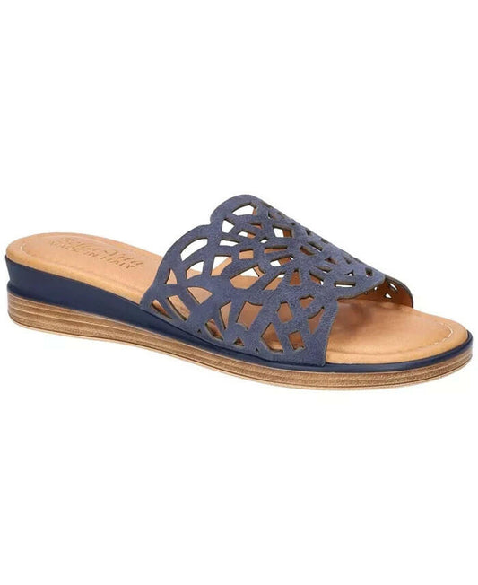 Bella Vita Womens Cas Italy Slide Sandals Navy Size 5 $100