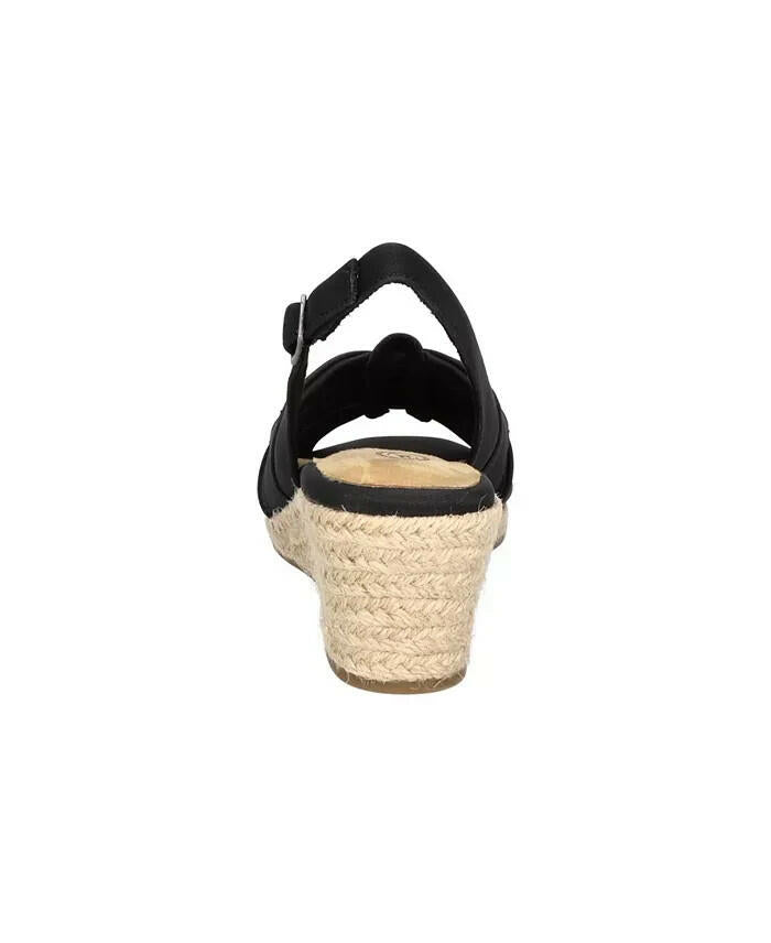 Bella Vita Women Cheerful Slingback Espadrille Wedge Sandals US 6.5 Black $90