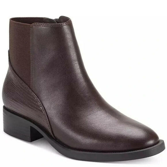 Style & Co Edwinaa Gore Ankle Booties Brown Size 7.5 Memory Foam $79