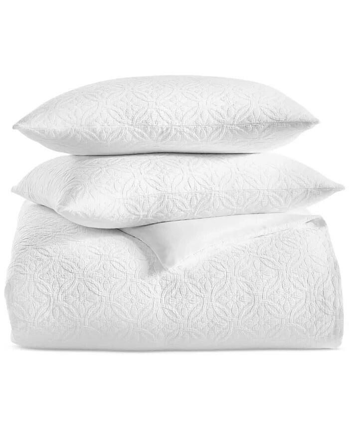 Charter Club Lattice Medallion Full Queen Comforter Set Cotton White $250