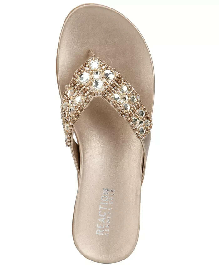 Kenneth Cole Reaction Womens Glamathon Sandals Champagne Tan 9.5 New $69