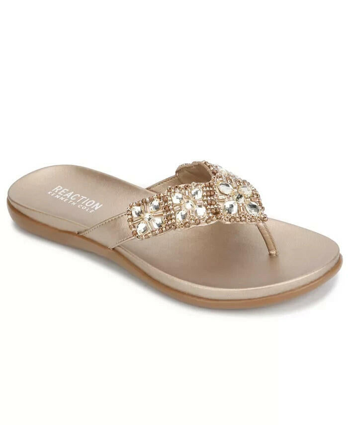 Kenneth Cole Reaction Womens Glamathon Sandals Champagne Tan 9.5 New $69