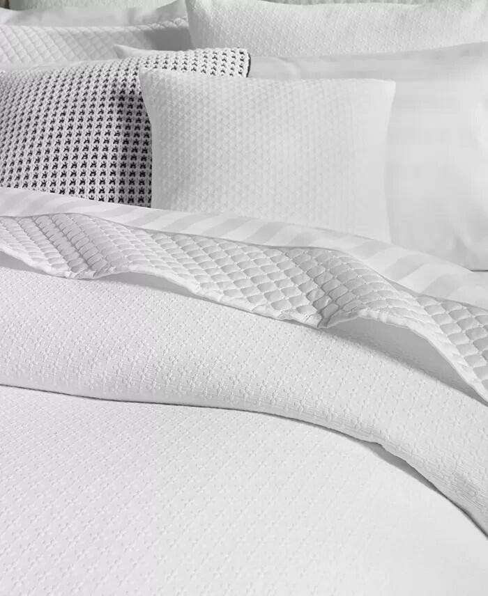 Charter Club Diamond Dot Full Queen Duvet Cover Set Cotton White $215