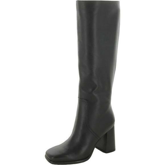 Marc Fisher Dacea Block Heel Dress Boots Black Size 7.5 Square Toe $279