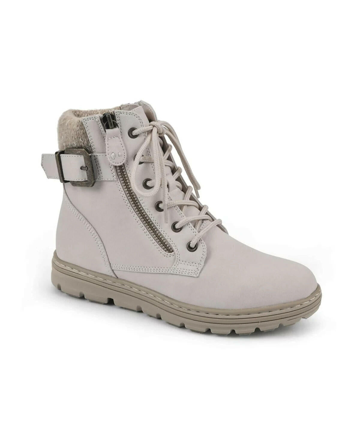 Cliffs by White Mountain Womens Kelsie Lace Up Booties White 6.5 MSRP $89