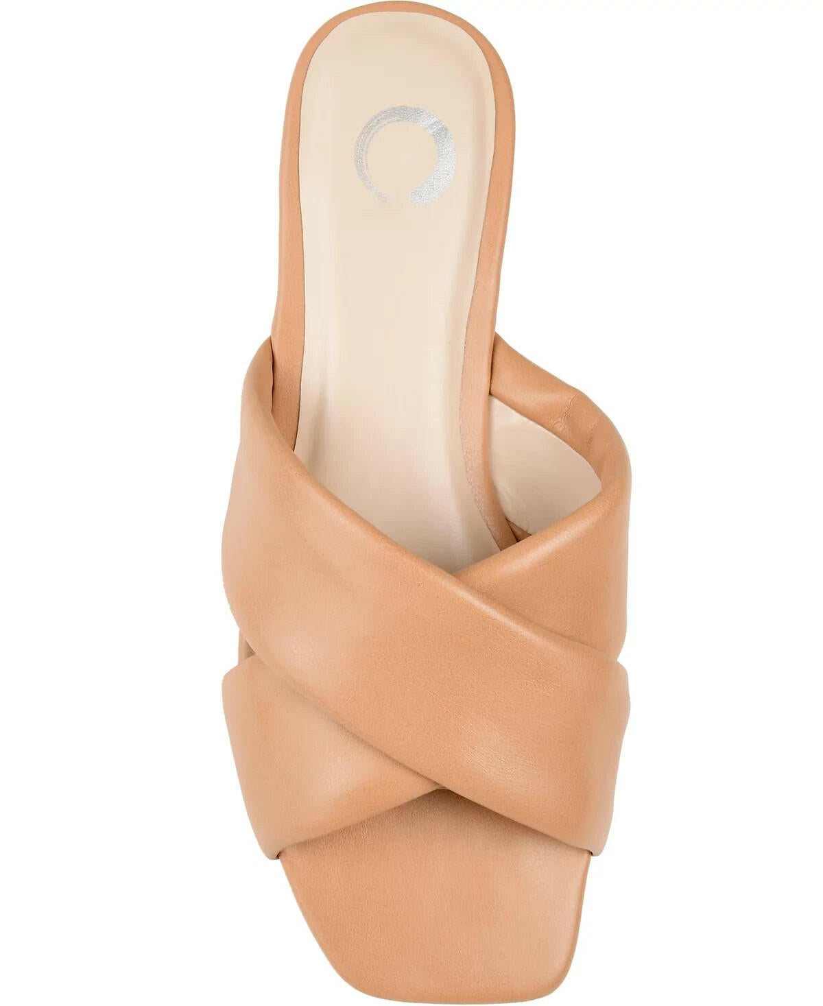 Journee Collection Womens Carlotta Flat Slide Sandals Tan 11 MSRP $59