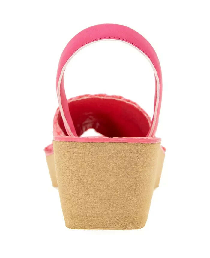 Kenneth Cole Reaction Fine Glass Weave Wedge Sandal Pink 9.5 $94