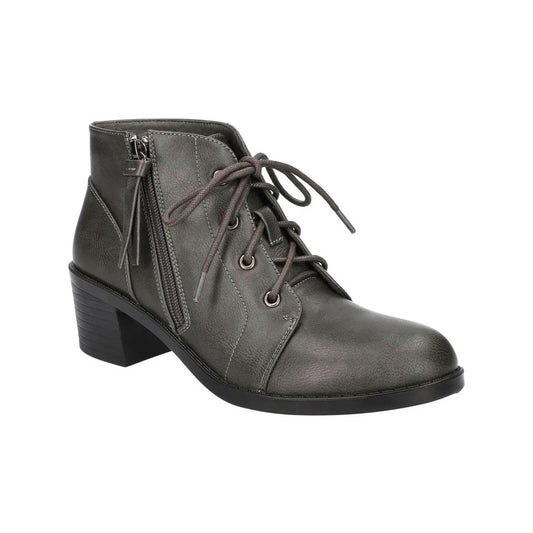Easy Street Womens Becker Ankle Boots Side Zip Dark Grey 6.5 Wide Heel MSRP $59