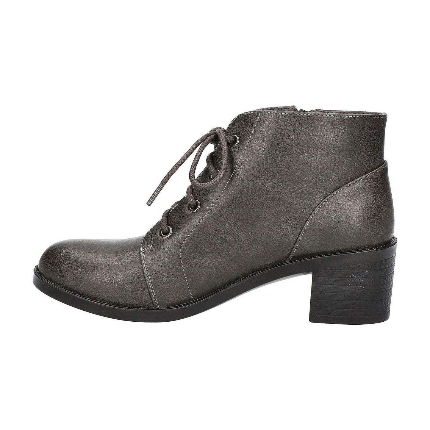 Easy Street Womens Becker Ankle Boots Side Zip Dark Grey 6.5 Wide Heel MSRP $59