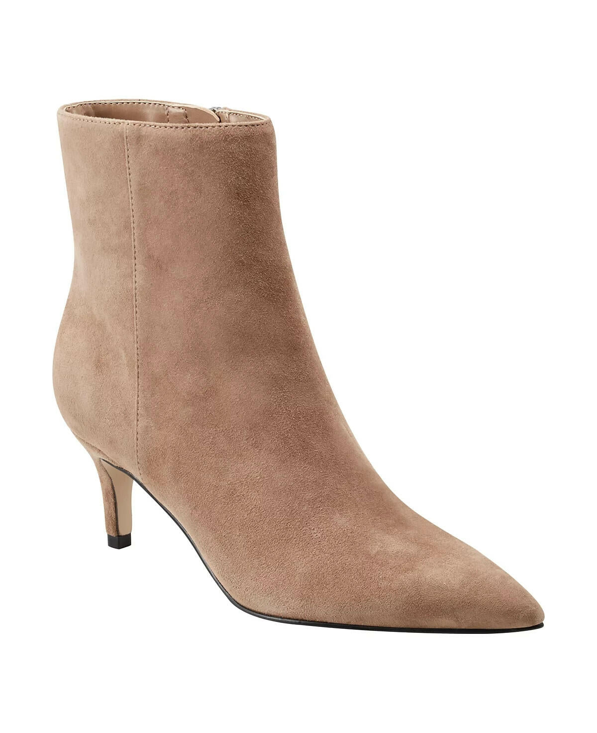 Marc Fisher Womens Glorry Pointy Toe Kitten Heel Booties Brown 7 MSRP $159