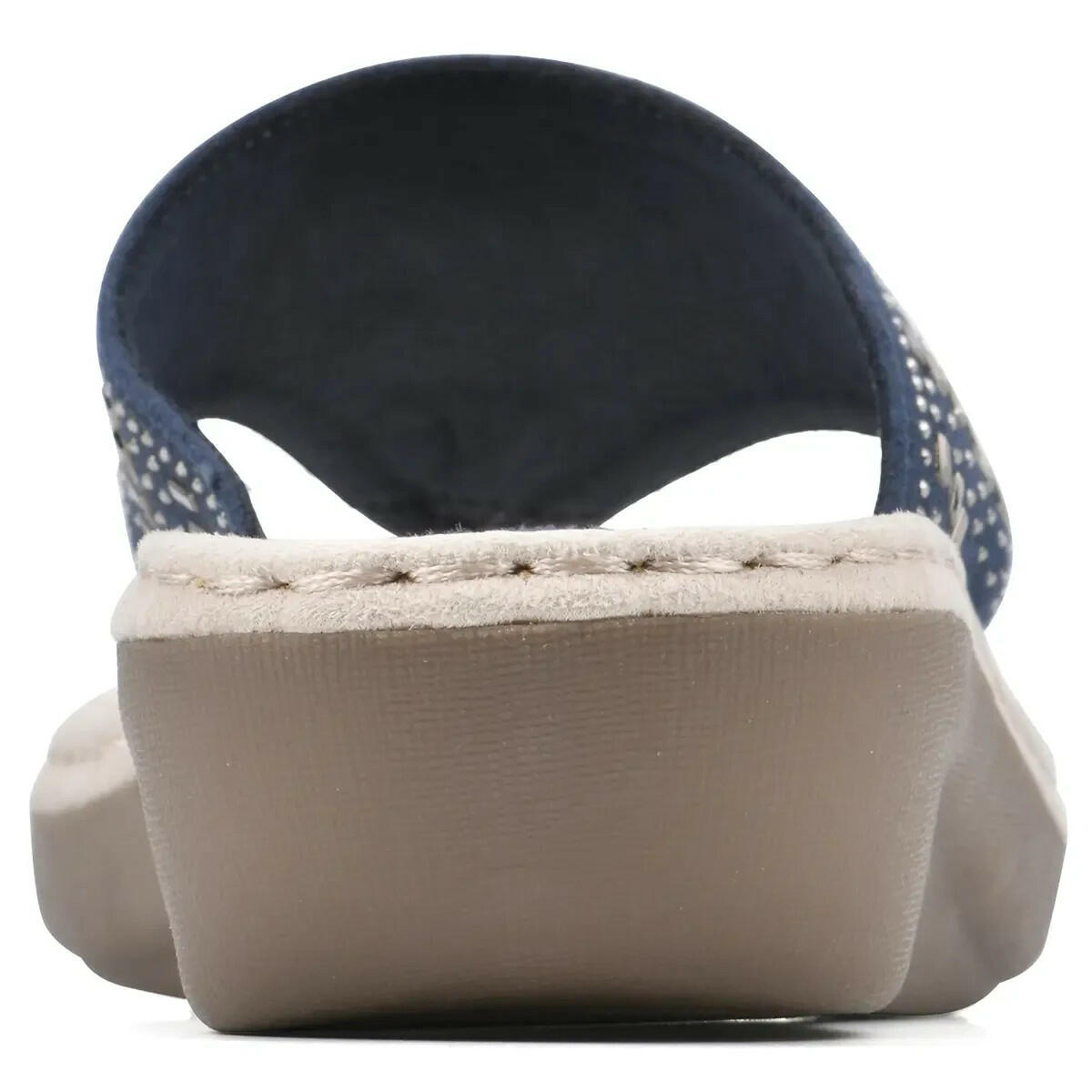 White Mountain Womens Cienna Wedge Thong Sandals Navy Blue 9.5 MSRP $59