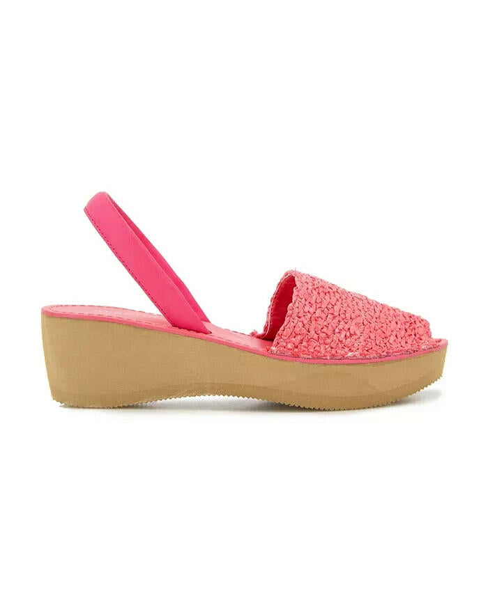 Kenneth Cole Reaction Fine Glass Weave Wedge Sandal Pink 9.5 $94