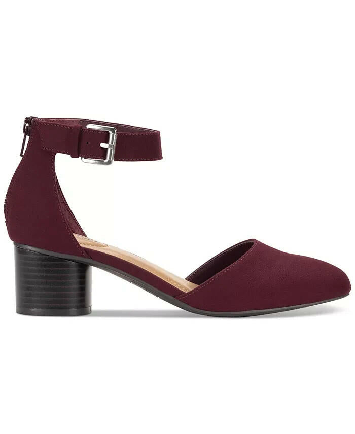 Style & Co Womens Alinaa Block Heel Dress Pumps Wine 8 New $80