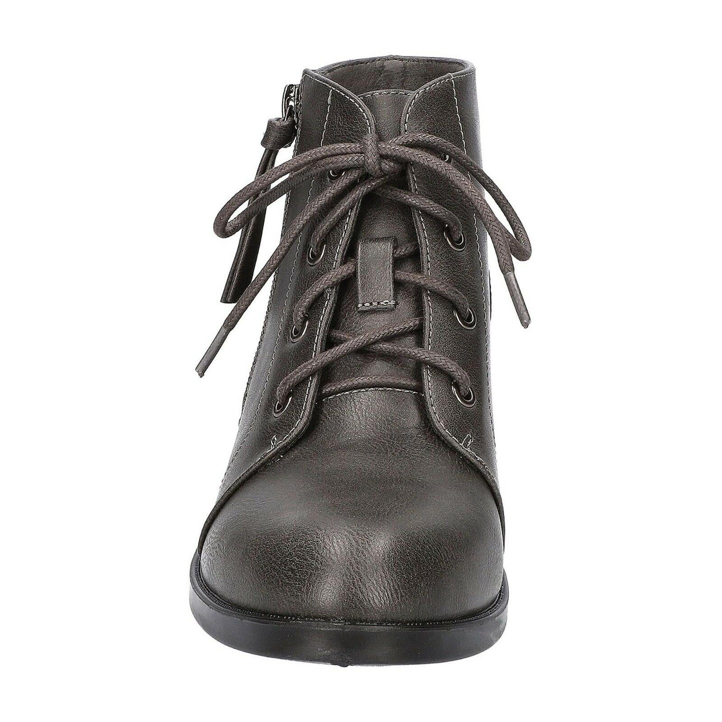 Easy Street Womens Becker Ankle Boots Side Zip Dark Grey 6.5 Wide Heel MSRP $59