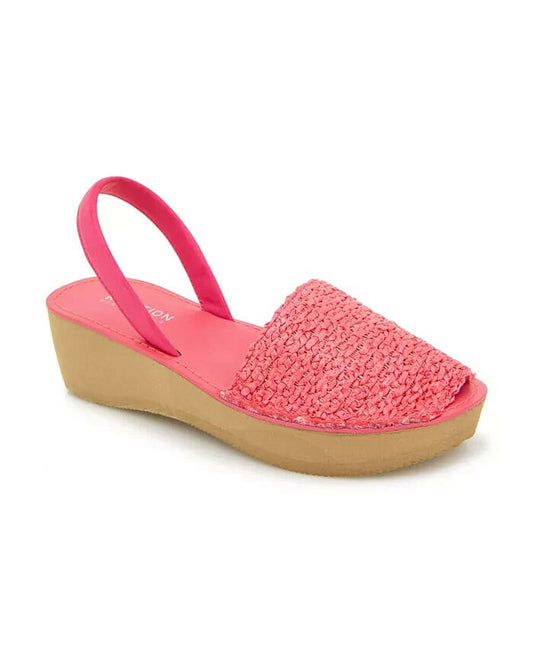 Kenneth Cole Reaction Fine Glass Weave Wedge Sandal Pink 9.5 $94