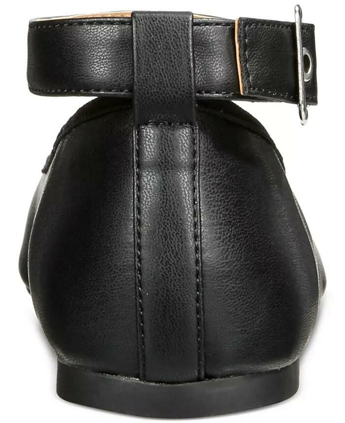 Sun + Stone Luellaa Buckle Ankle Strap Ballet Flats Black Size 10 $50