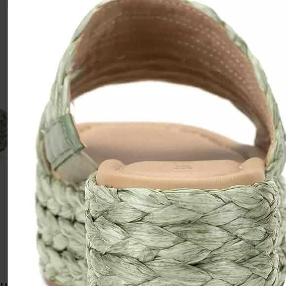 Sun and Stone Womens Olinkaa Woven Espadrille Wedge Sandals Blue 6.5 $70