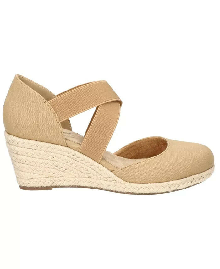 Easy Street Womens Pari Espadrille Wedge Sandals Tan 8.5W New $70