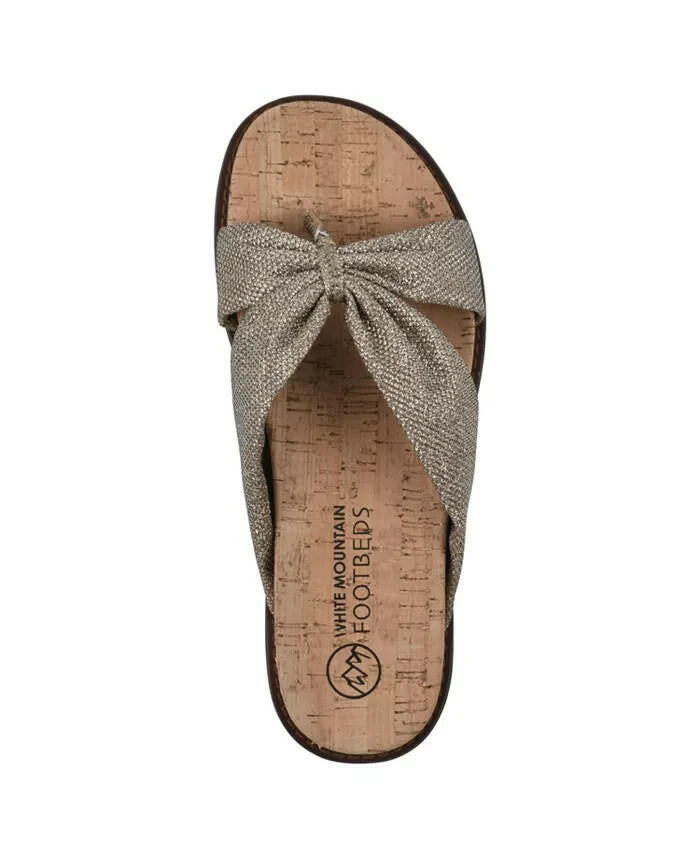 White Mountain Womens Malanga Sandals Light Gold 8 New $65