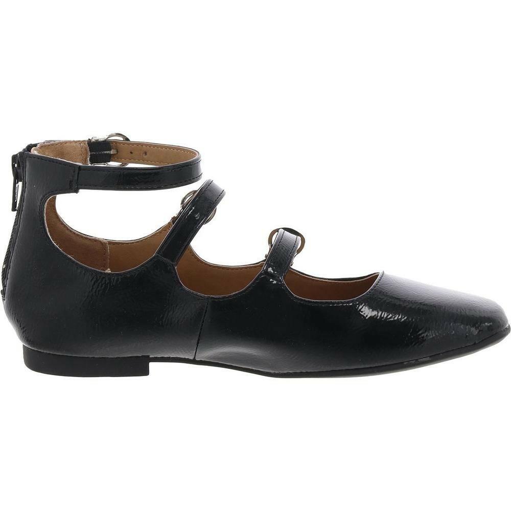 Sun and Stone Womens Cecillee Triple Strap Mary Jane Flats Black 8 $60