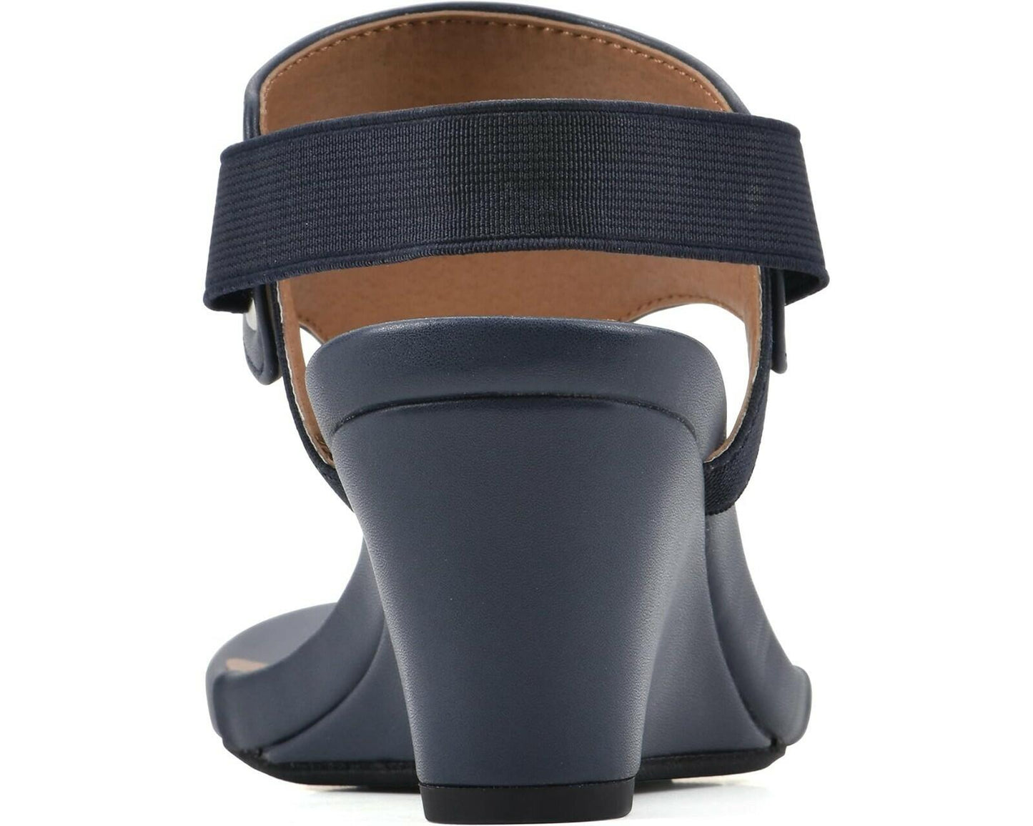 White Mountain All Dres Wedge Sandal Navy Smooth 7 New $70