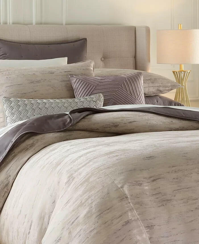 Hotel Collection Impasto Stone 3 Piece Duvet Cover Set King Beige MSRP $550