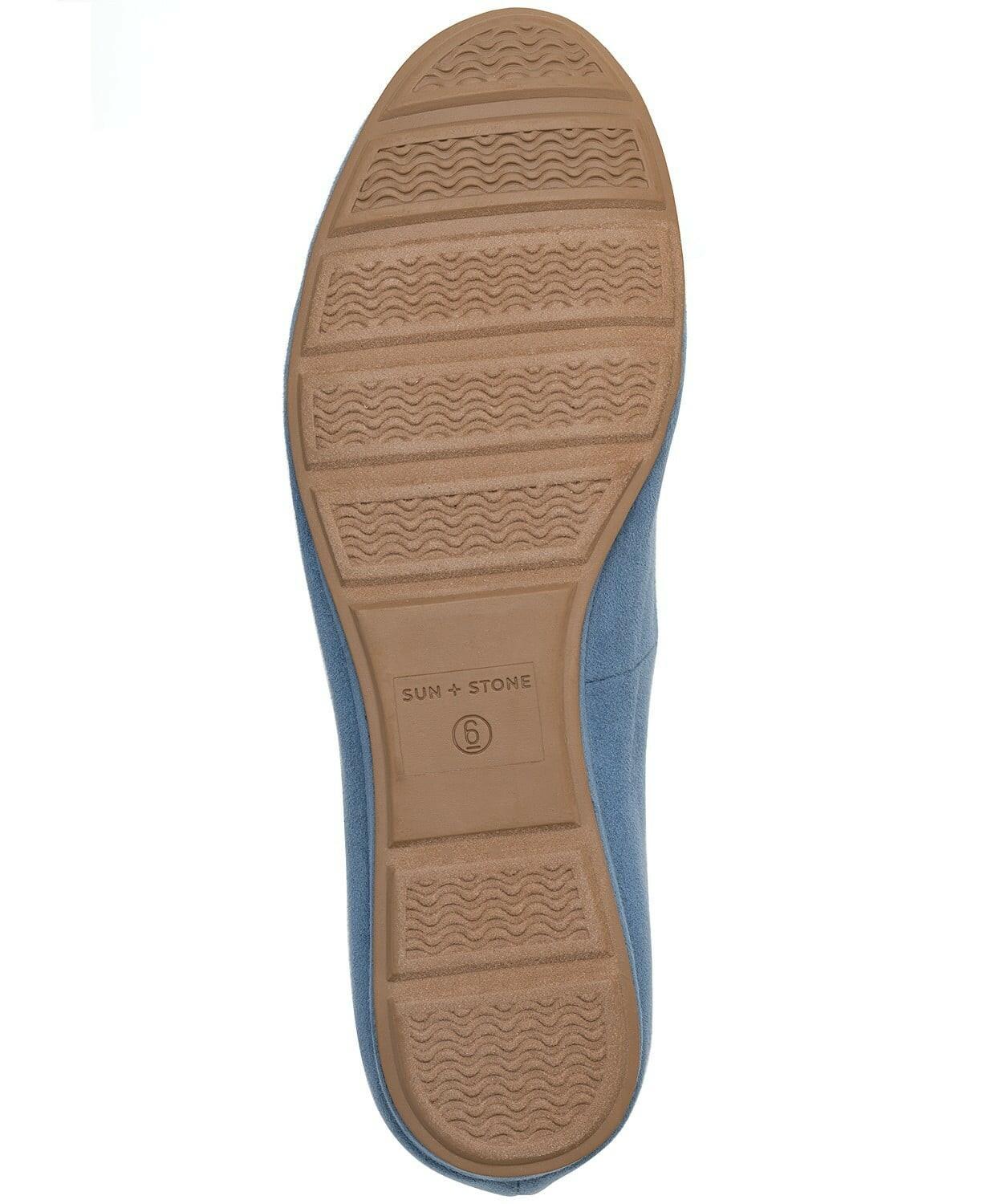 Sun + Stone Eliana Wide Width Ballet Flats Blue Size 11 $59