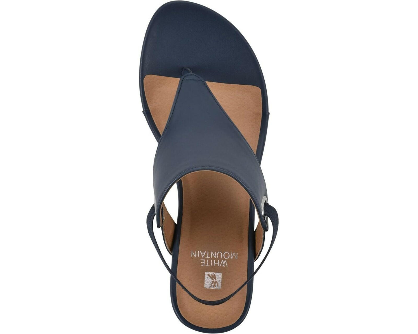 White Mountain All Dres Wedge Sandal Navy Smooth 7 New $70