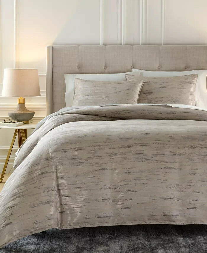 Hotel Collection Impasto Stone 3 Piece Duvet Cover Set King Beige MSRP $550