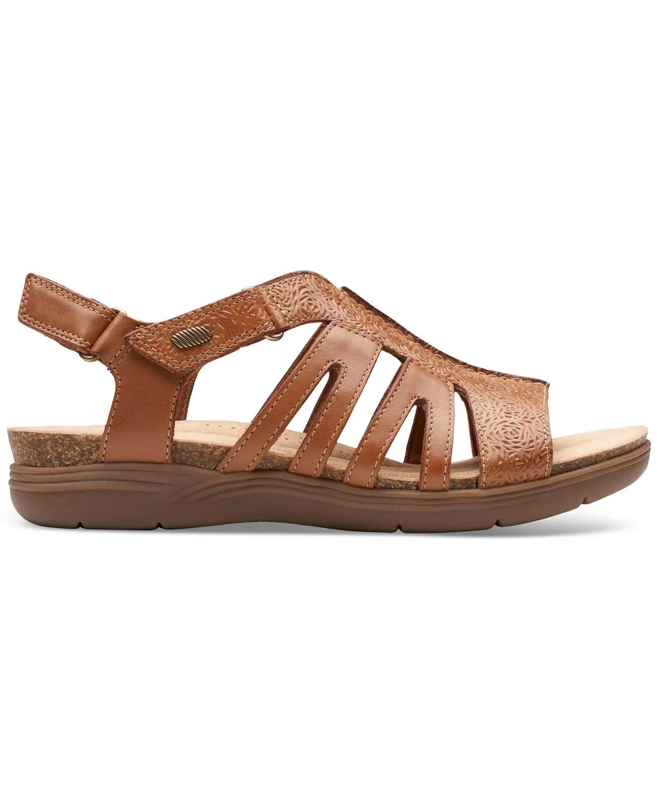 Clarks Womens April Belle Strappy Slingback Sandals Brown 8.5 MSRP $94