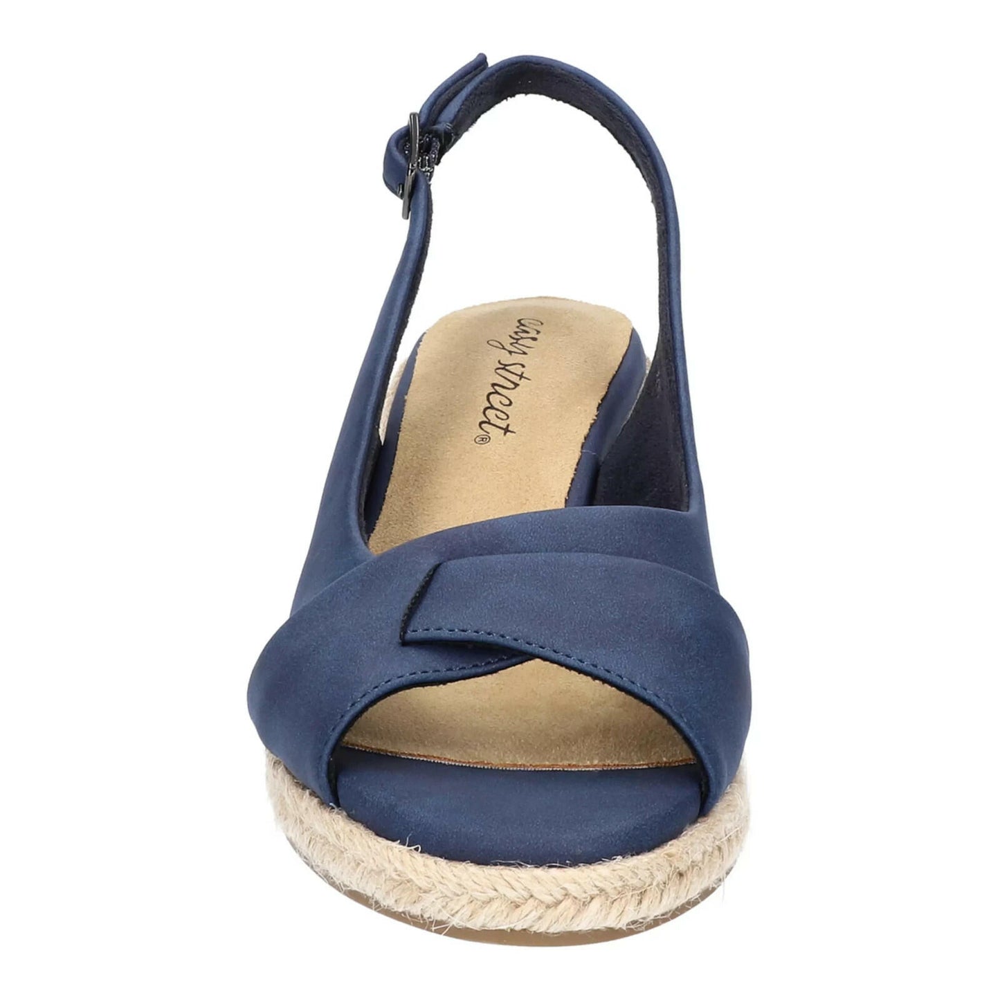Easy Street Devlin Espadrille Wedge Sandals Black 7.5 Slingback $89