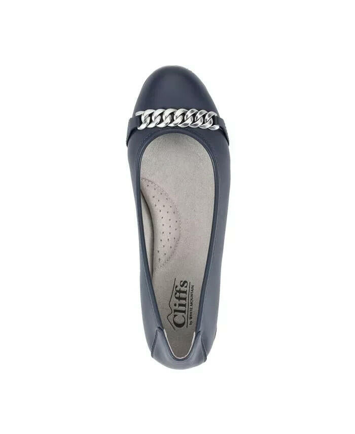 Cliffs by White Mountain Charmed Ballet Flats 7 Navy MSRP $90