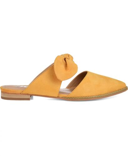 Journee Collection Telulah Flats – Women’s Mustard Microsuede, Size 6