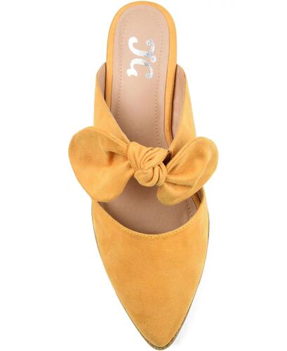 Journee Collection Telulah Flats – Women’s Mustard Microsuede, Size 6