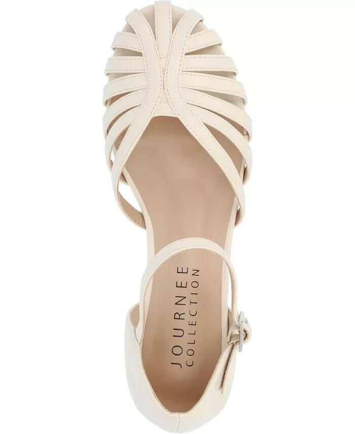 Journee Collection Joannah Fisherman Ankle Strap Flat Brown 9 New $80