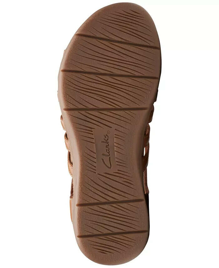 Clarks Womens April Belle Strappy Slingback Sandals Brown 8.5 MSRP $94