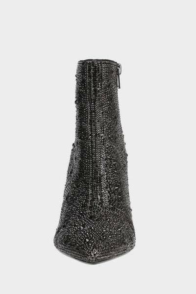 Betsey Johnson Cady Rhinestone Ankle Booties – Women’s Black, Size 5