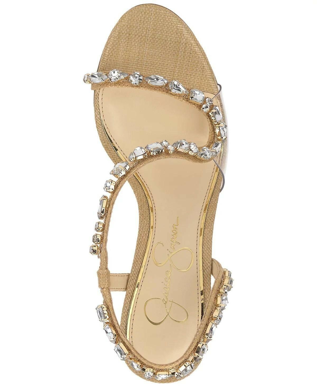 Jessica Simpson Jaycin Rhinestone Dress Sandals Women’s Strappy Stiletto Heels G