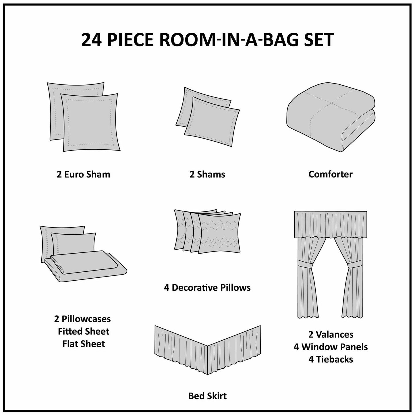 Madison Park Essentials Room in a Bag Faux Silk Comforter Set - Luxe Diamond Tufting All Season Bedding, Matching Curtains, Decorative Pillows, Taupe King(104"x92") 24 Piece