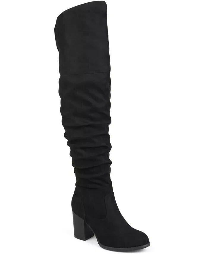 Journee Collection Kaison Over The Knee Boots Faux Suede Tan 7.5 $143