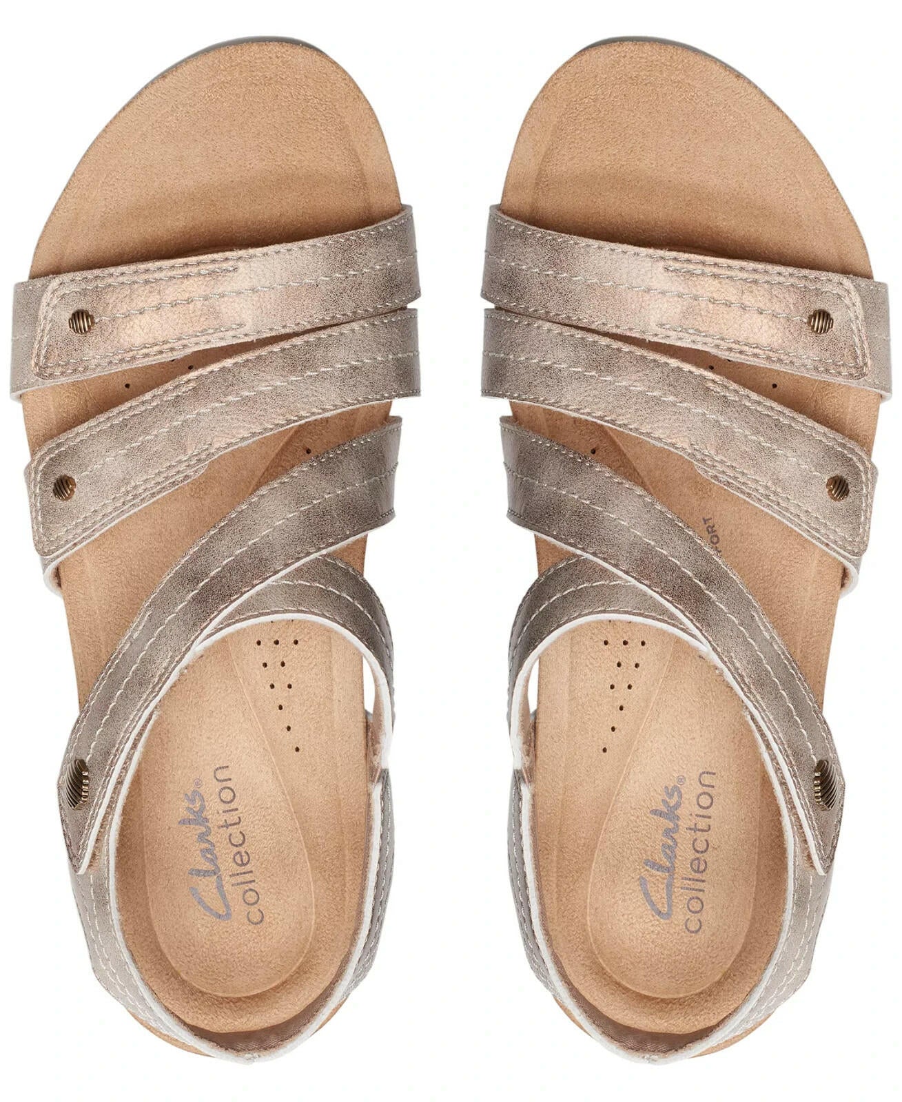 Clarks Calenne Clara Strappy Wedge Sandals 10 Wide Bronze MSRP $95