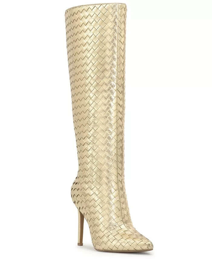 INC Womens Savonia Woven Knee High Boots Gold Size 10 New $229